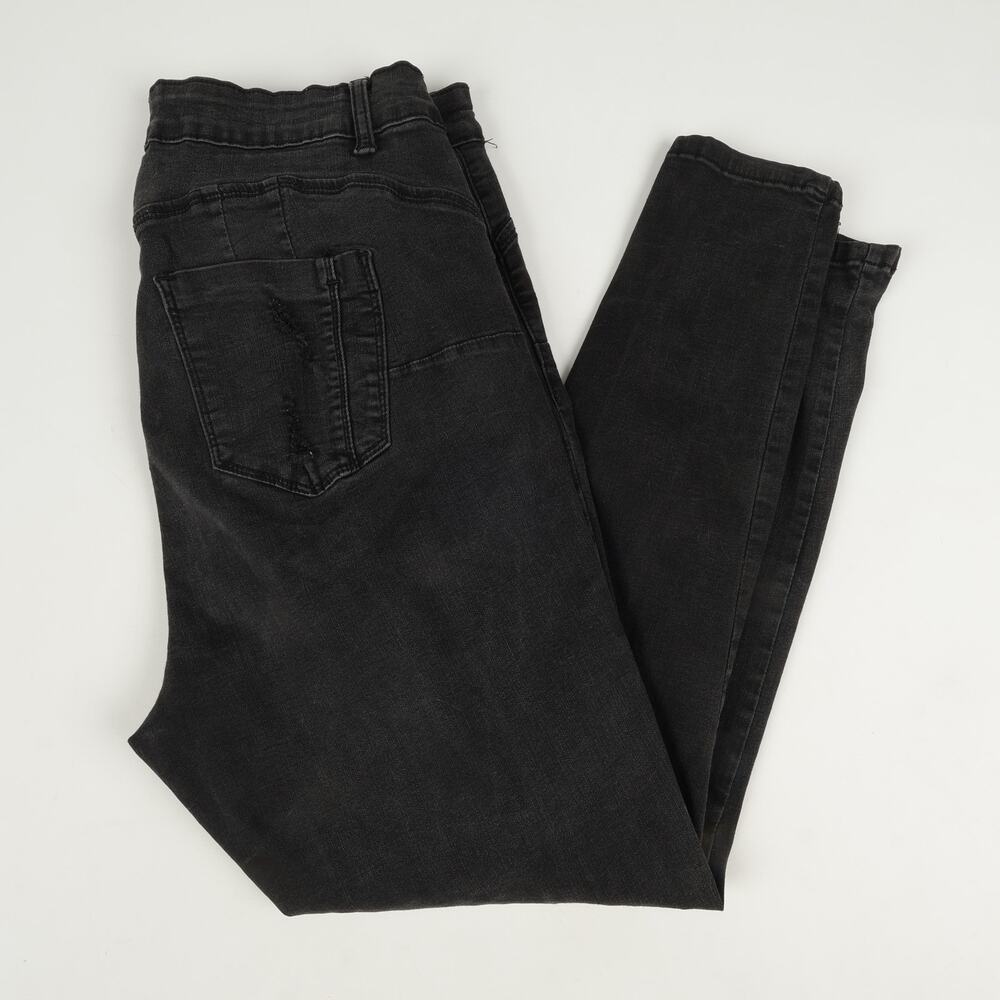 Wax Jean Butt I Love You Womens 18 Jeans Black Skinny Stretch Denim